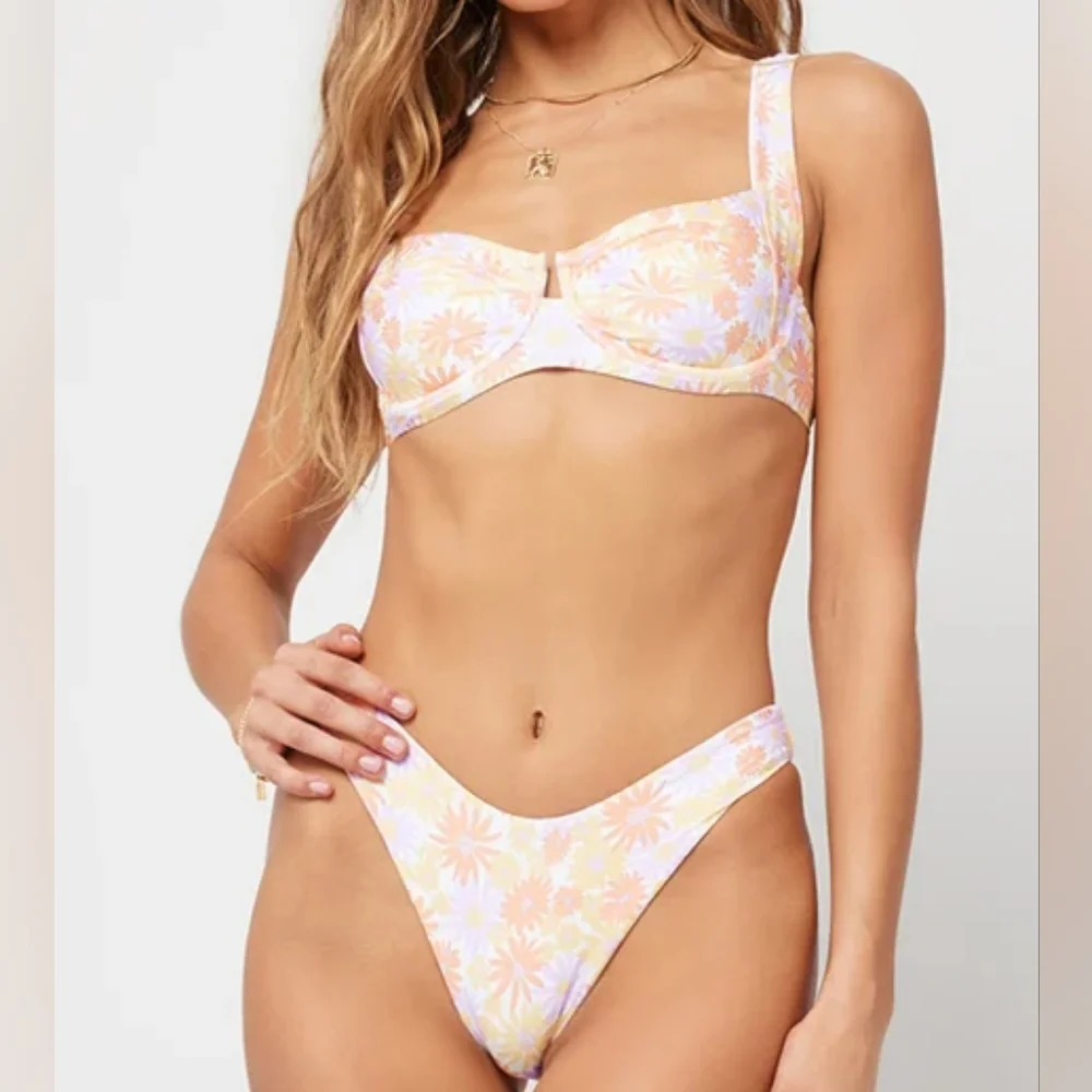 L*Space Camellia Top Camacho Bottoms Bikini Set Oopsie Daisy Floral Print